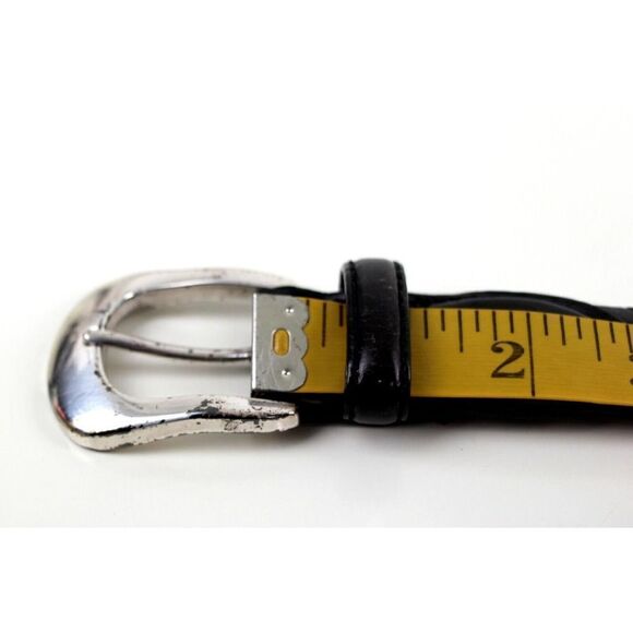 Brighton WOVEN DARK BROWN LEATHER 1"Wd DRESS CASUAL WOMEN'S BELT Sz M/32 (T12 - Picture 9 of 12